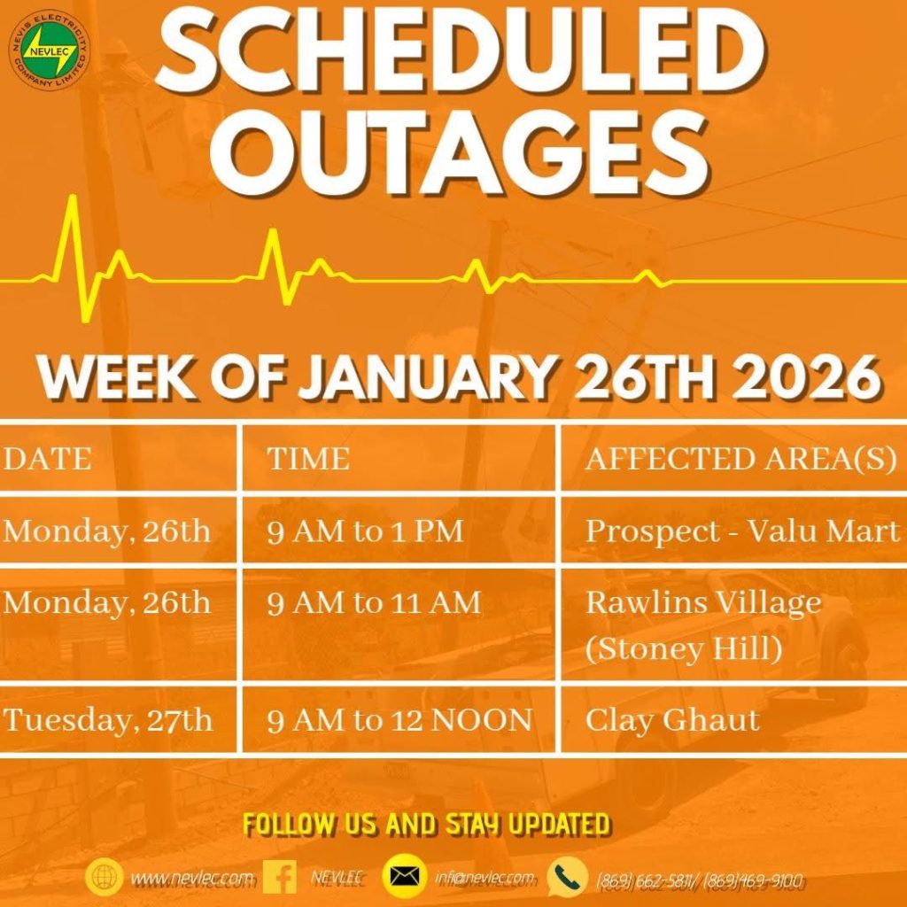 NEVLEC- Scheduled Outages – Week of January 26, 2026