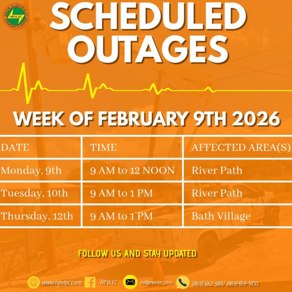 NEVLEC Scheduled Outages – February 09 to February 12, 2026