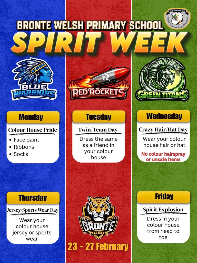 Bronte Welsh Primary School Spirit Week 2026