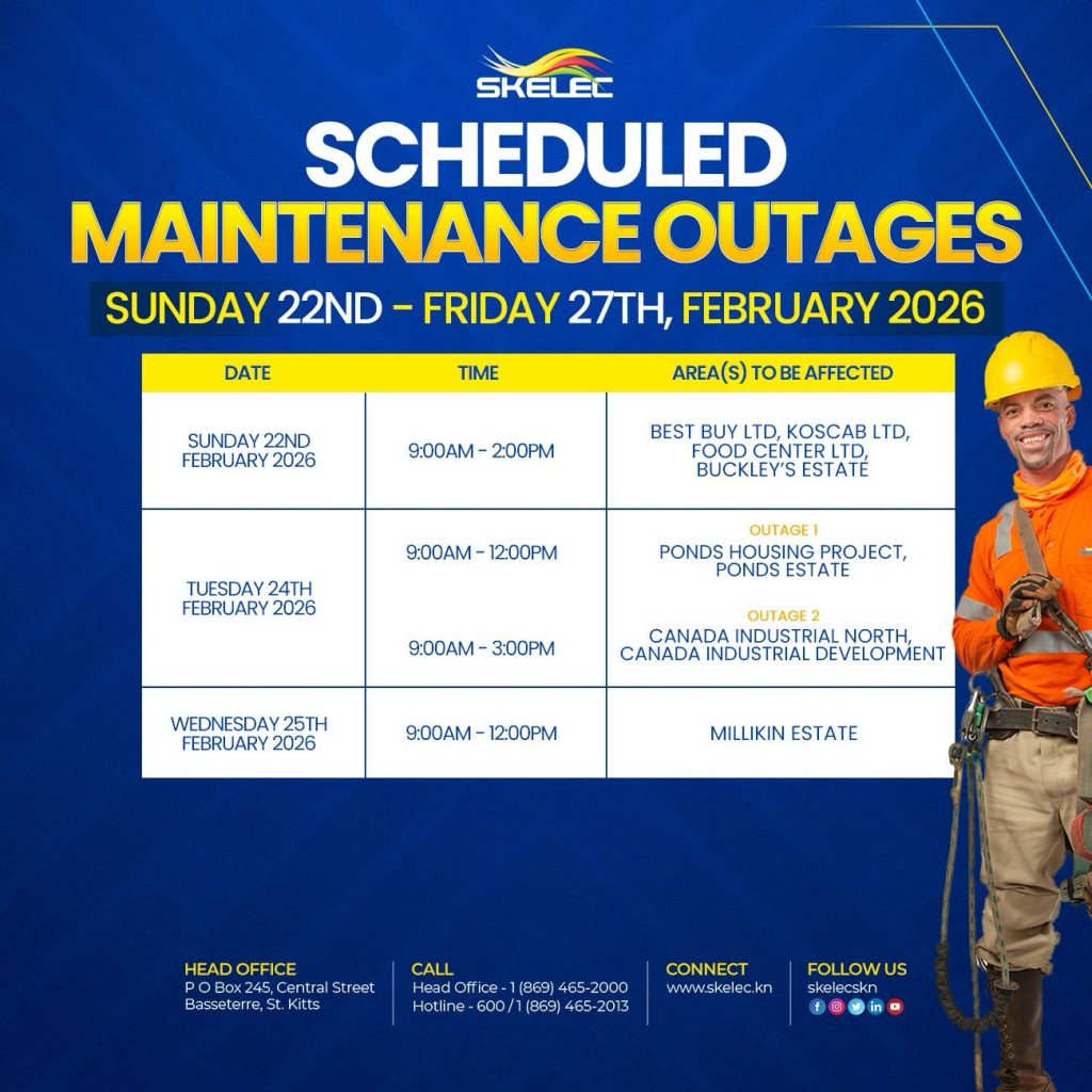 SKELEC Scheduled Maintenance  Outages Sunday February 22  – Friday February 27, 2026