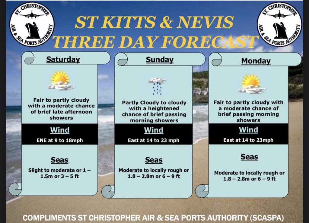 Weather Forecast for St. Kitts & Nevis 5pm Update – March 13, 2026