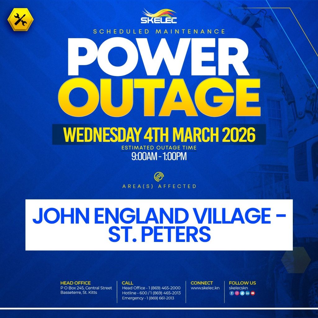 SKELEC  Scheduled Maintenance Power Outage  Wednesday March 4, 2026 – John Englang Village, St. Peters