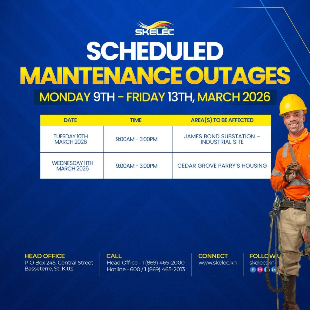 SKELEC  Scheduled Maintenance Power Outage  Monday March 9 – Friday March 13, 2026
