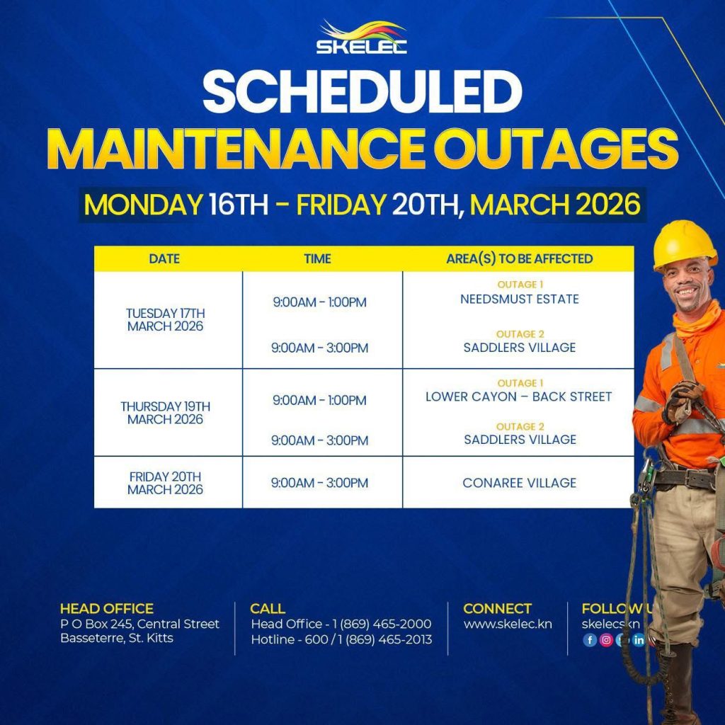 SKELEC Scheduled Maintenance Power Outage Monday 16 – Friday 20, March 2026