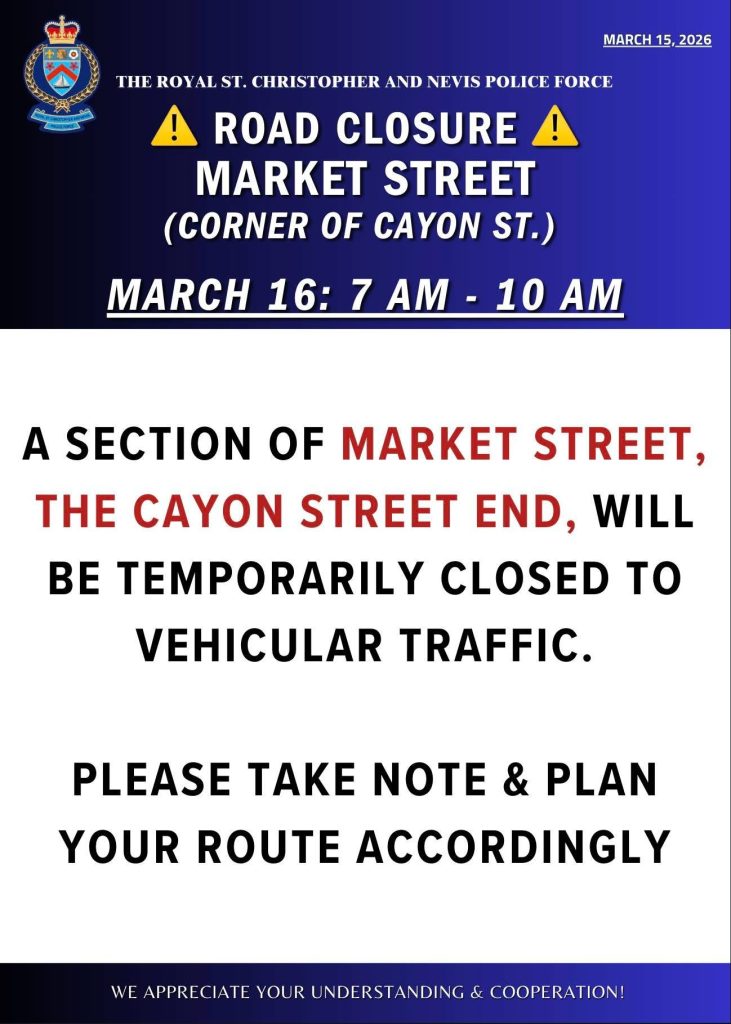 Road Closure Market Street (Corner of Cayon Street)