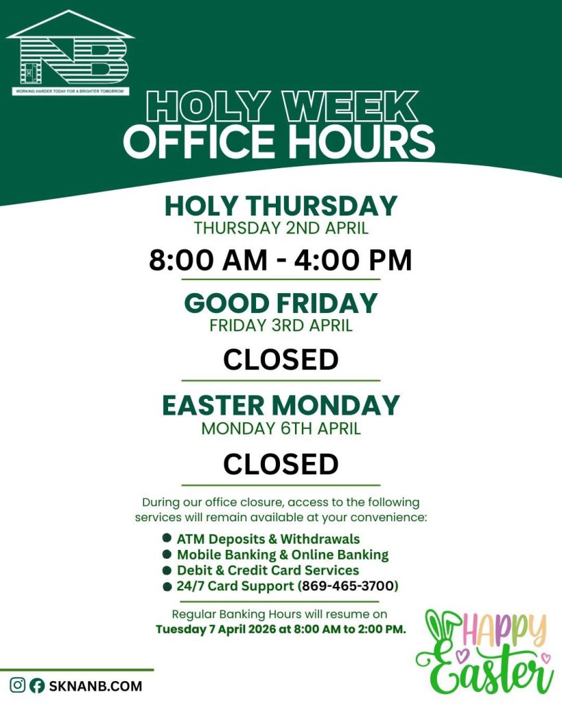 SKNANB Holy Week Opening Hours