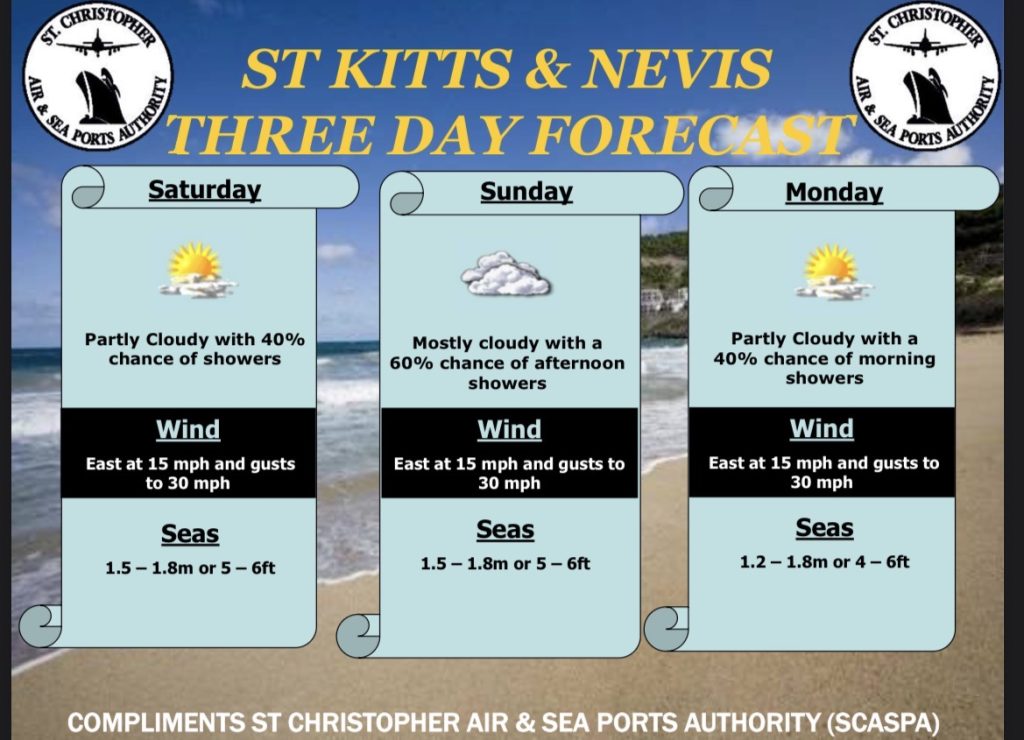 Weather Forecast for St. Kitts & Nevis 5pm Update – April 17 2026