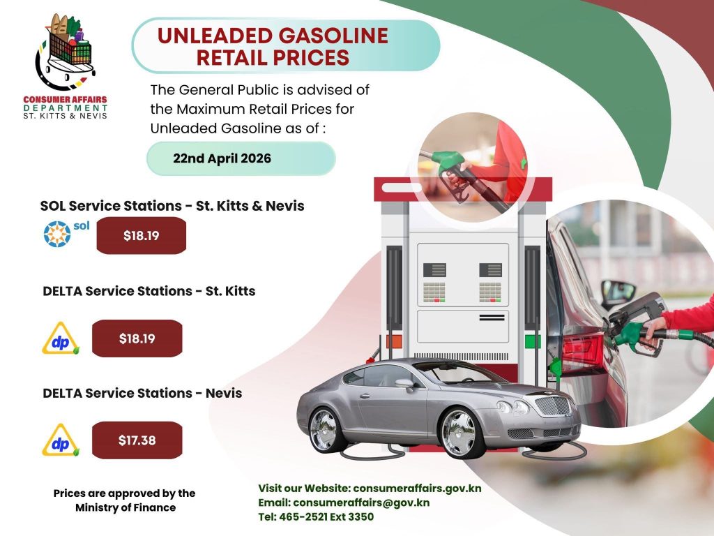 Unleaded Gasoline Retail Prices as at April 22, 2026