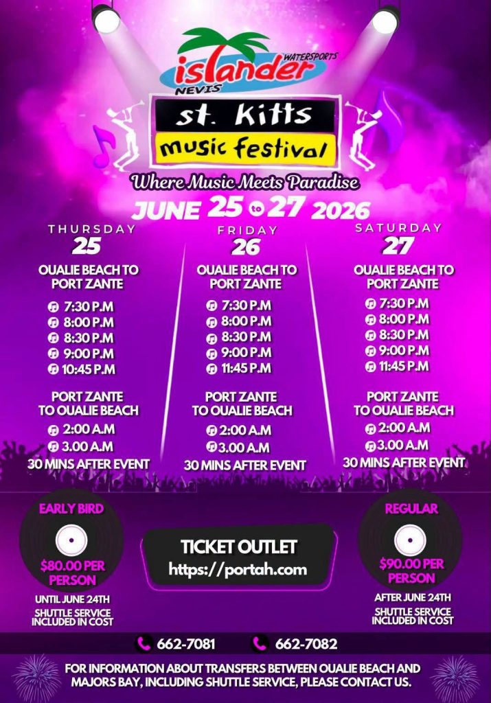 Islander Watersports Nevis – St. Kitts Music Festival Shuttle Service