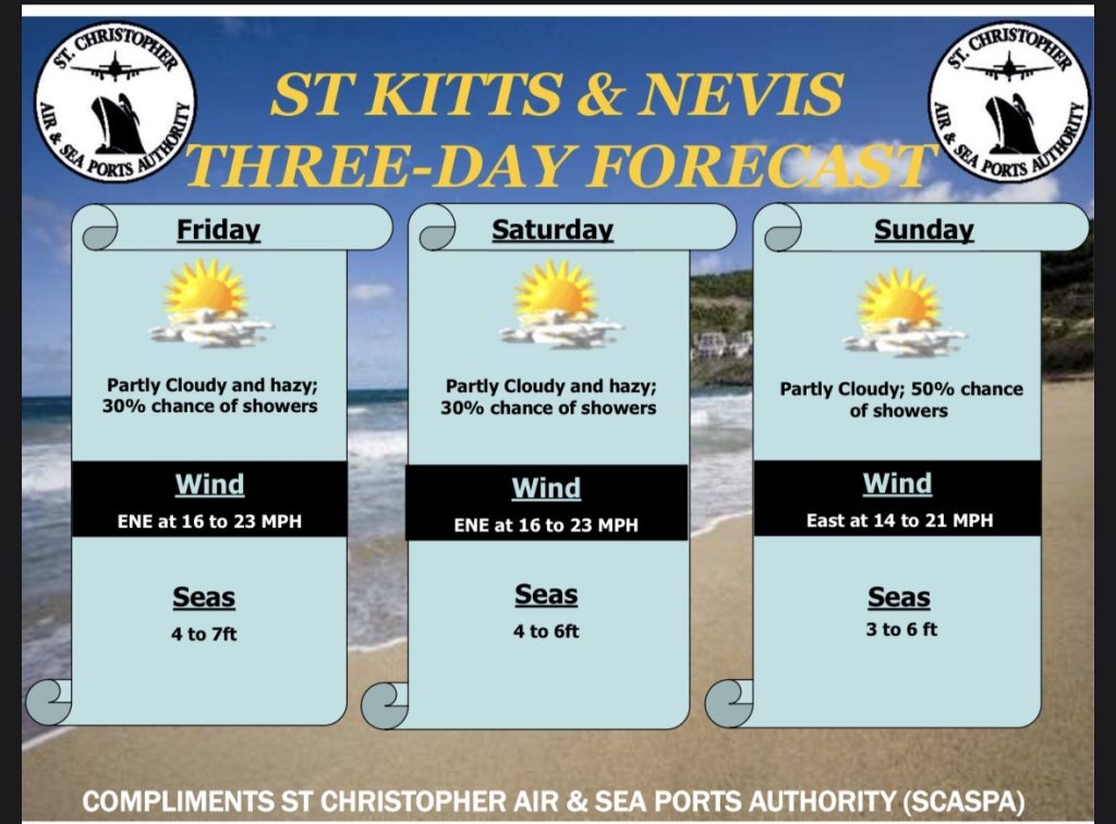 Weather Forecast for St. Kitts & Nevis 7am Update July 10, 2026
