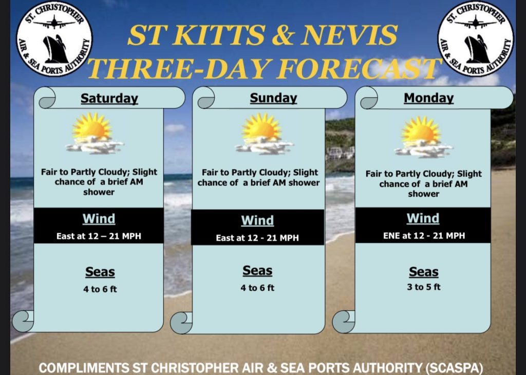 Weather Forecast for St. Kitts & Nevis 7am Update July 18, 2026